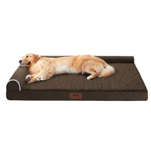 Orthopädische Hundebetten, extra groß, Haustier-Sofabett mit abnehmbarem, waschbarem Bezug, Eierschaum-Unterstützung, Nackenrolle für bequemen Schlaf, wasserdichtes und rutschfestes Unterbett Orthopädische Hundebetten, extra groß, Haustier-Sofabett mit abnehmbarem, waschbarem Bezug, Eierschaum-Unterstützung, Nackenrolle für bequemen Schlaf, wasserdichtes und rutschfestes Unterbett von WESTERN HOME