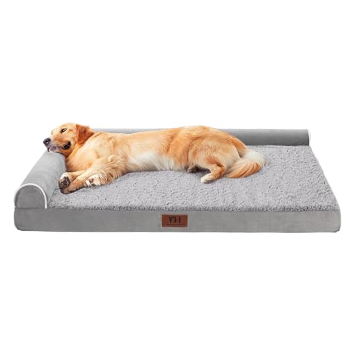 Orthopädische Hundebetten, extra groß, Haustier-Sofabett mit abnehmbarem, waschbarem Bezug, Eierschaum-Unterstützung, Nackenrolle für bequemen Schlaf, wasserdichtes und rutschfestes Unterbett Orthopädische Hundebetten, extra groß, Haustier-Sofabett mit abnehmbarem, waschbarem Bezug, Eierschaum-Unterstützung, Nackenrolle für bequemen Schlaf, wasserdichtes und rutschfestes Unterbett von WESTERN HOME