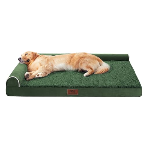 Orthopädische Hundebetten, extra groß, Haustier-Sofabett mit abnehmbarem, waschbarem Bezug, Eierschaum-Unterstützung, Nackenrolle für bequemen Schlaf, wasserdichtes und rutschfestes Unterbett Orthopädische Hundebetten, extra groß, Haustier-Sofabett mit abnehmbarem, waschbarem Bezug, Eierschaum-Unterstützung, Nackenrolle für bequemen Schlaf, wasserdichtes und rutschfestes Unterbett von WESTERN HOME