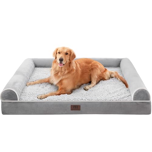 WESTERN HOME Orthopädisches Hundebett mittelgroße Hunde hundesofa Hundecouch Hunde Bettchen mit Hoher Rand Grau von WESTERN HOME