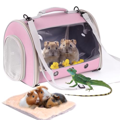 Eidechsen-Reise-Rucksack, Meerschweinchen-Rucksack, Raumkapsel, klares Sichtfenster, Astronauten und Reptilien, Rucksack für Bartagamen, Hamster, Zuckergleiter, Häschen von WEVONIGU