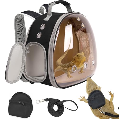 Reise-Rucksack für Kleintiere, tragbare Bartagamen-Tasche für Zuckergleiter, Igel, Ratten, Kaninchen, Ratten, für den Außenbereich (polarisiert-braun, neue Version Rucksack + BP LSH) von WEVONIGU