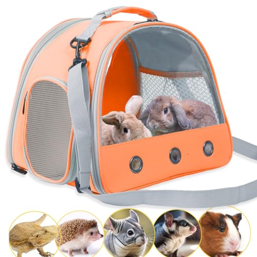 Reisetasche für Kaninchen, Eidechsen, Kleintier-Reisetasche für Kaninchen, Zuckergleiter, Igel, Ratten, Papageien, Vogel, Meerschweinchen, tragbarer Meerschweinchen-Reisekäfig für 2 Personen Reisetasche für Kaninchen, Eidechsen, Kleintier-Reisetasche für Kaninchen, Zuckergleiter, Igel, Ratten, Papageien, Vogel, Meerschweinchen, tragbarer Meerschweinchen-Reisekäfig für 2 Personen von WEVONIGU
