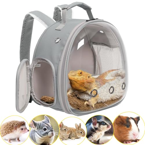 Meerschweinchen-Rucksack, Reptilien-Rucksack, für den Außenbereich, Bartagamen-Rucksack mit klarem Blasenfenster, Kleintier-Reiserucksack für Igel, Ratten, Papageien, von Fluggesellschaften zugelassen Meerschweinchen-Rucksack, Reptilien-Rucksack, für den Außenbereich, Bartagamen-Rucksack mit klarem Blasenfenster, Kleintier-Reiserucksack für Igel, Ratten, Papageien, von Fluggesellschaften zugelassen von WEVONIGU