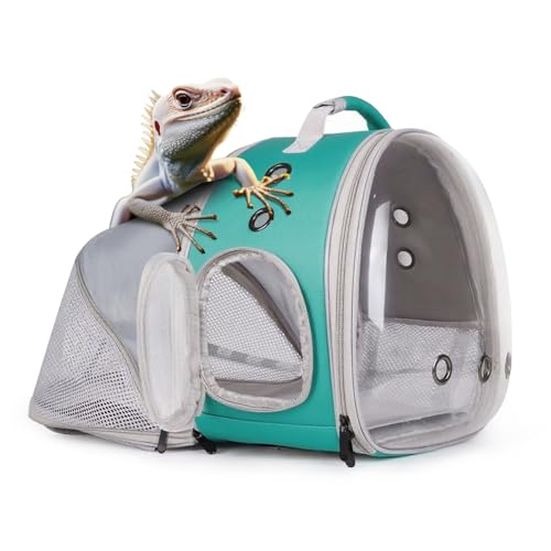 Rückenverlängerung, Bartdrachen-Rucksack, Reisekäfig, Raumkapsel, klares Sichtfenster, Astronauten-/Reptilien-Tragerucksack, von Fluggesellschaften zugelassen von WEVONIGU