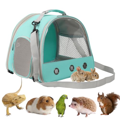 Tragetasche für Bartagamen, Eidechsen, Reisetasche für Kleintiere, Igel, Ratten, Papageien, Vögel, tragbare Meerschweinchen-Reisetasche für 2 Personen Tragetasche für Bartagamen, Eidechsen, Reisetasche für Kleintiere, Igel, Ratten, Papageien, Vögel, tragbare Meerschweinchen-Reisetasche für 2 Personen von WEVONIGU
