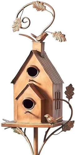 Vogel hütte Vogelhaus mit Pole, Metall Vogelhaus, Vogelhaus für draußen/drinnen/Garten/Hinterhof Dekor, Geschenk für Vogel Liebhaber-B Vogel hütte Vogelhaus mit Pole, Metall Vogelhaus, Vogelhaus für draußen/drinnen/Garten/Hinterhof Dekor, Geschenk für Vogel Liebhaber-B von WEedsy