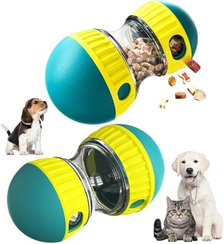 WEedsy Puzzles pielzeug, 2024 Hunde Puzzle Spielzeug Ball Hundesp Ender Spielzeug Ball Interaktive Hundespielzeug-Essens Ausgabe für IQ-Training und geistige Anreicherung Hundefutter-Puzzle-2Pcs Red von WEedsy