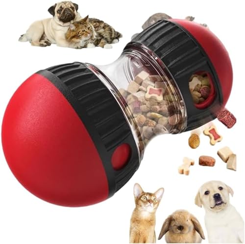 WEedsy Puzzles pielzeug, 2024 Hunde Puzzle Spielzeug Ball Hundesp Ender Spielzeug Ball Interaktive Hundespielzeug-Essens Ausgabe für IQ-Training und geistige Anreicherung Hundefutter-Puzzle-2Pcs Red von WEedsy