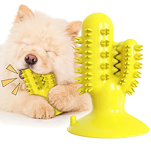 Hundespielzeug für aggressives Kauen, Robustes Zahnbürsten-Kauspielzeug für Welpen, Zähneputzen, Spielen (Color : Yellow) von WFLY