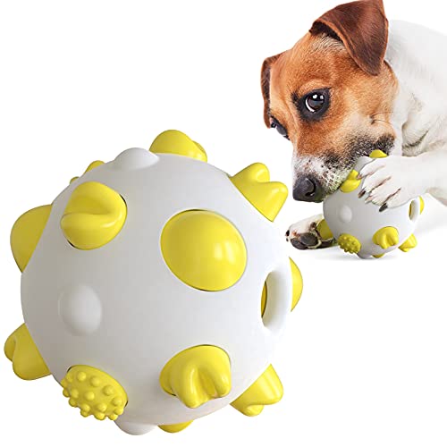 WFLY Hundekauspielzeug für zahnende Welpen,Hundespielzeug für Aggressive Kauer,Haltbares unzerstörbares Haustierspielzeug (Color : Yellow) von WFLY