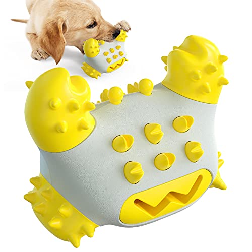 WFLY Hundespielzeug für aggressives Kauen, Hundezahnbürste, Hundezähne knirschendes Spielzeug Unzerstörbares Hundespielzeug Lindert für Hunde Angst (Color : Yellow) von WFLY
