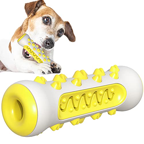 WFLY Hundespielzeug für aggressives Kauen, Zahnreinigungsball Übungsspiel IQ Training Food Treat Feeder (Color : Yellow) von WFLY
