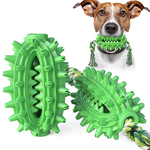WFLY Hundespielzeug für aggressives Kauen, ungiftiges Training und Zähneputzen Hundespielzeug, langlebiges unzerstörbares Haustierspielzeug (Color : Green) von WFLY