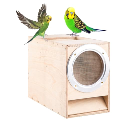 Vogelfutter-Schalentrenner, effizienter Vogelfutter-Schalentrenner mit einstellbarem Gebläse, vergrößerte Einfüllöffnung, Kleiner Spreuabscheider aus Holz, für Hirse, Verschiedene Körner von WFUAHA