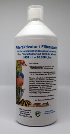 1.000 ml Filteraktivator / Filterstarter für 10.000 Liter Aquarium-Wasser von WFW wasserflora