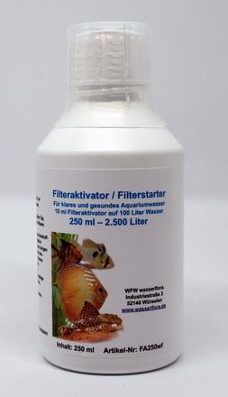 250 ml Filteraktivator / Filterstarter für 2.500 Liter Aquarium-Wasser von WFW wasserflora