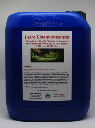 5 Liter Ferro Kanister Eisenkonzentrat / Eisendünger für 30.000 Liter Wasser von WFW wasserflora