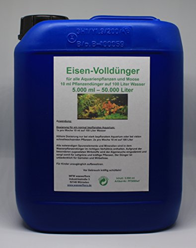 5 Liter Kanister Eisen-Volldünger für bis zu 50.000 Liter Wasser - für alle Aquarien-Pflanzen von WFW wasserflora