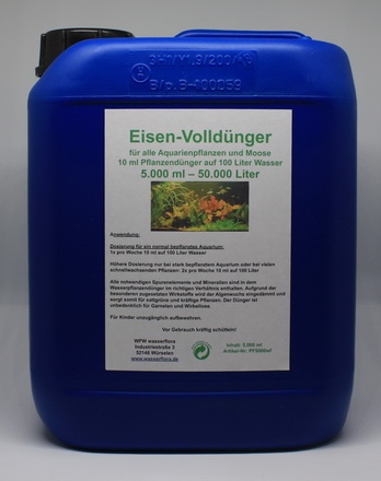 5 Liter Kanister Eisen-Volldünger für bis zu 50.000 Liter Wasser von WFW wasserflora