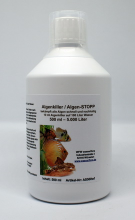 500 ml Algenkiller / Algen-STOPP für 5.000 Liter Aquarium-Wasser von WFW wasserflora
