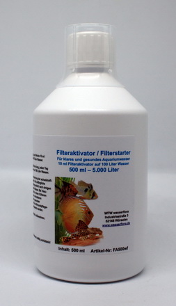 500 ml Filteraktivator / Filterstarter für 5.000 Liter Aquarium-Wasser von WFW wasserflora