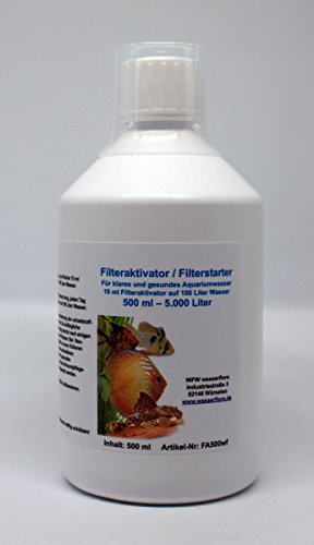 500 ml Filteraktivator/Filterstarter für 5.000 Liter Aquarium-Wasser, Allroundpflegemittel von WFW wasserflora