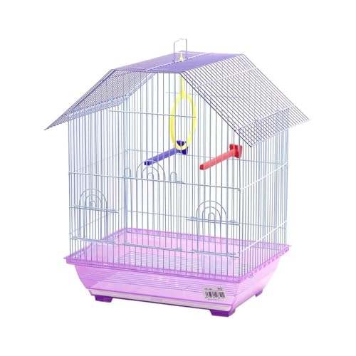 Vogelkäfig for kleine Vögel, langlebig, geräumig, leicht zugängliche Tür, inklusive Sitzstangen, ausziehbarer Futterspender, ideal for Papageien, Kanarienvögel, Finken, stabiler Rahmen, kompakte Größe von WG_FJEWLFV