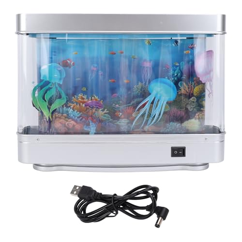 WGFOIP Gefälschte Fischtankbewegungslampe, Künstliche Aquariumlampe mit Beweglichen Quallen und Fisch für Desktop -Schlafzimmerdekoration von WGFOIP