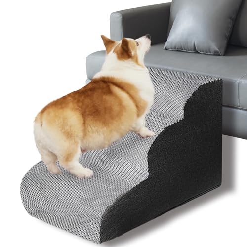 WGYTECH Hundetreppe Haustiertreppe Katzentreppe 3 Stufen für Sofa Bett Waschbar&rutschfest Abnehmbarer Bezug Hunderampe für Bett| Sofa| Couch| Auto für Hunde und Katzen von WGYTECH