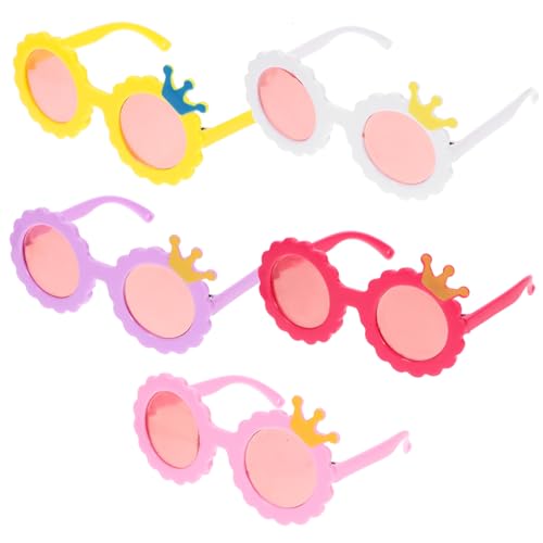 WHAMVOX 5paare Mini Puppen Sonnenbrillen Kunststoff Doll Eyewear Kreative Accessoires Für Puppenhäuser Stilvolle Miniaturbrille Farben Für -projekte von WHAMVOX
