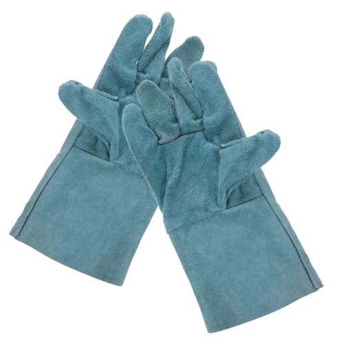 WHAMVOX Bissfeste Haustierhandschuhe aus Rindsleder Kratzfeste Schutz Handschuhe für Hunde Katzen Flexible Finger für Tiertraining und Sichere Handhabung von WHAMVOX