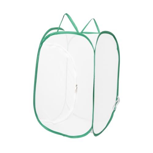WHAMVOX Großer Faltbarer Käfig für Insekten und Schmetterlinge Tragbares Terrarium mit Grünem Rand und Weißem Mesh als Lebensraumkäfig für Outdoor kreaturen und Schmetterlingsgehege von WHAMVOX