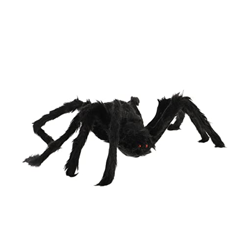 WHAMVOX Halloween Spider Haustierkostüm mit Beinen Schwarzes Plüschmaterial Verstellbar für Hunde und Katzen Halloween Cosplay Party Schaurig Lustige Spinnenverkleidung für Haustiere von WHAMVOX