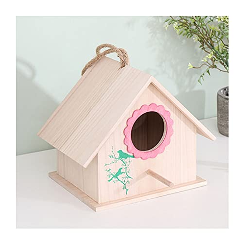 Vogelkäfig, Vogelhaus, Vogelnest, Tigerfell, Myna-Käfig, kleines Haus, Papageienhaus, hölzernes Hängenest, Winter, Outdoor, warme Box, Haustierprodukte, Sittichkäfig, Papageien, Sittiche, Lovebird (B) von WHBFT