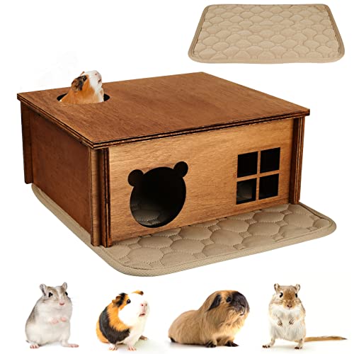Multikammer-Labyrinth-Versteck für Hamster, Rennmäuse, Meerschweinchen, Chinchillas, Kleintiere, Versteck und Haus, Braun von WHEARTED