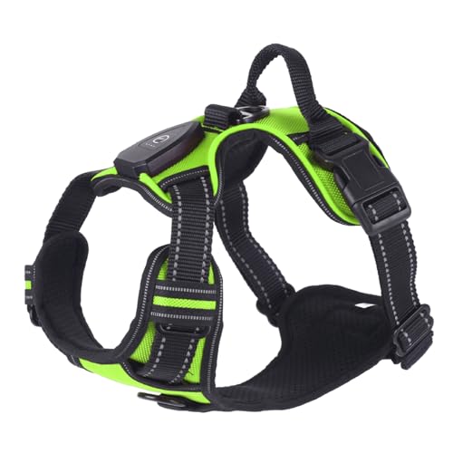 WHFCBJBW Hundegeschirr für Hunde, Brustgurt, LED, mit stabiler Schnalle, für große Hunde, Gassi gehen, Kätzchen, Brustgurt, Hundegeschirr von WHFCBJBW