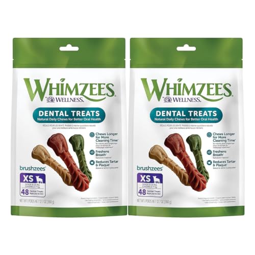 (2 Pack) Whimzees X-Small Toothbrush Natural Healthy Daily Dental Dog Treats von WHIMZEES