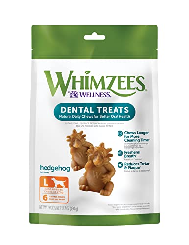 WHIMZEES 0612732877531 Large Hedgehog Fun Shape Low Fat Gluten Free Dog Treats Clean Teeth 6ct von WHIMZEES