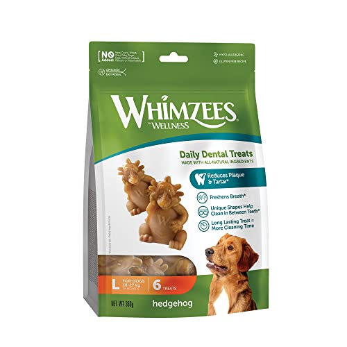WHIMZEES by Wellness Igel, Kaustangen für große Hunde, Hundesnack zur Zahnpflege, Größe L, 6 Stück, ohne Zuckerzusatz, getreidefrei, natürlich, fettarm WHIMZEES by Wellness Igel, Kaustangen für große Hunde, Hundesnack zur Zahnpflege, Größe L, 6 Stück, ohne Zuckerzusatz, getreidefrei, natürlich, fettarm von WHIMZEES