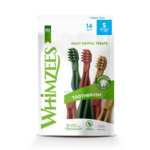 Whimzees S Brush, Wochenpackung, 14 Stück pro Packung von WHIMZEES