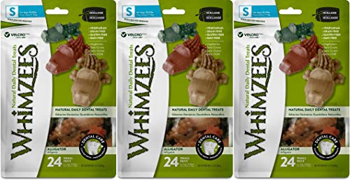 Whimzees Small Alligator Dog Treats Natural Healthy Vegetable 24 count - 3 Pack von WHIMZEES