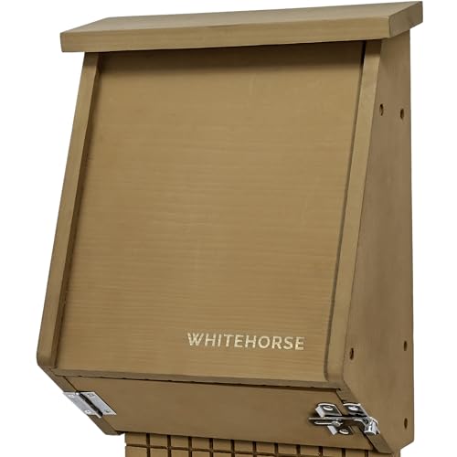 WHITEHORSE Fledermaushaus für den Außenbereich – Eine 4-Kammer-Fledermausbox – aus massivem Zedernholz und gebaut für die Ewigkeit – Beseitigen Sie Mücken während der Unterstützung von Fledermäusen von WHITEHORSE