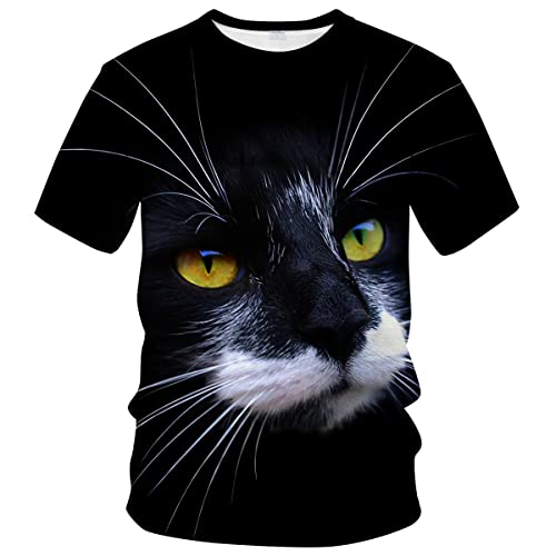 WHNBCW Lustiges süßes Katzen-T-Shirt mit Tiergrafik, GRAU, 4X-Large WHNBCW Lustiges süßes Katzen-T-Shirt mit Tiergrafik, GRAU, 4X-Large von WHNBCW