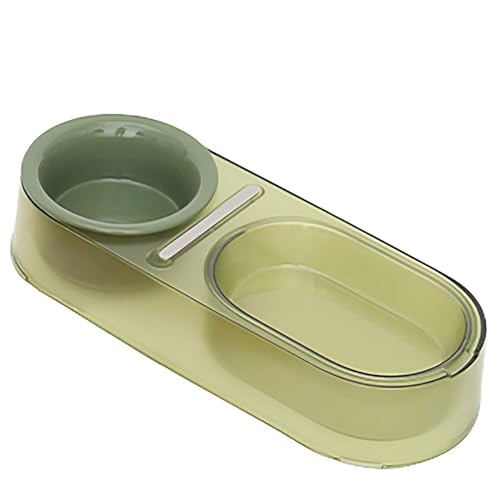 Fressnäpfe für Katzen, Keramik-Haustiernäpfe, Katzenfutter-Wassernapf-Set – Schüsseln für Kleine Hunde (Color : Green) von WHYATT