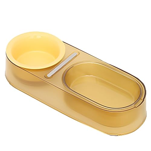 Fressnäpfe für Katzen, Keramik-Haustiernäpfe, Katzenfutter-Wassernapf-Set – Schüsseln für Kleine Hunde (Color : Yellow) von WHYATT