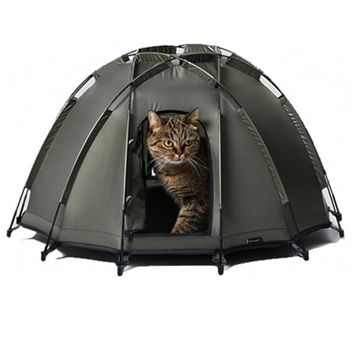 Haustierbett, Haustierbett für Katzen Und Hunde, Haustierzelt, Heimcamping, Tragbar, Mit Aufbewahrungstasche Und Matte, Geeignet für Alle Jahreszeiten (Color : Army Green) von WHYATT