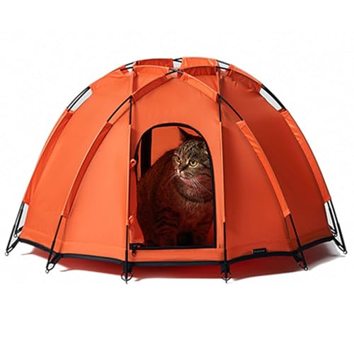 Haustierbett, Haustierbett für Katzen Und Hunde, Haustierzelt, Heimcamping, Tragbar, Mit Aufbewahrungstasche Und Matte, Geeignet für Alle Jahreszeiten (Color : Orange) von WHYATT