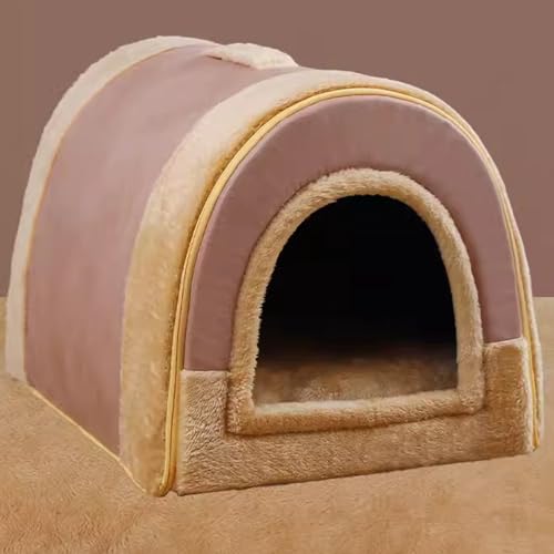 Haustierbett, Hundehütte, Geschlossenes Katzenbetthaus, Abnehmbar Und Waschbar, Doppelt Verwendbar Als Einstreu, Heimtierbedarf, für Alle Jahreszeiten (Color : Light Yellow Lotus Root red, Size : F Haustierbett, Hundehütte, Geschlossenes Katzenbetthaus, Abnehmbar Und Waschbar, Doppelt Verwendbar Als Einstreu, Heimtierbedarf, für Alle Jahreszeiten (Color : Light Yellow Lotus Root red, Size : F von WHYATT