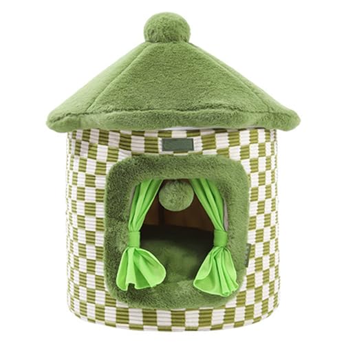 Haustierbett, Hundehüttenmatte, Kamin, Katzenhäuser für Hauskatzen, Ausreichend Innenraum, Haustier-Tierhaus (Color : Green) von WHYATT